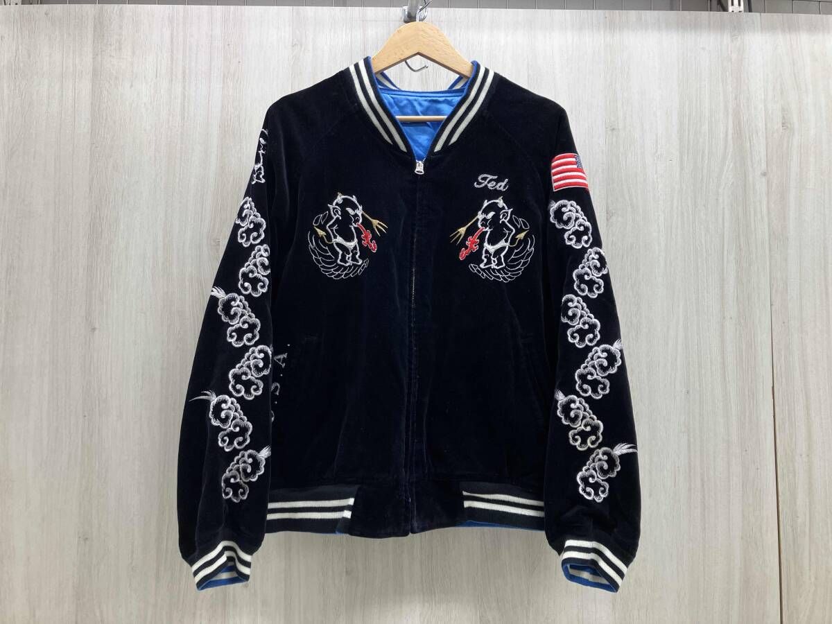 TEDMAN（TED COMPANY） デッドマン スカジャン TD-0006リバーシブル 表記サイズ38 ブラック/ブルー系