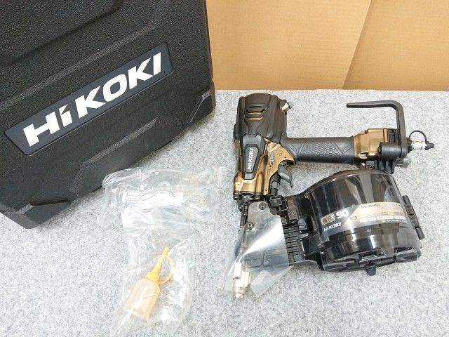 【未使用品】 ハイコーキ 90mm 高圧ロール釘打機 NV90HR2 (S) パワー切替機構付 ハイゴールド ケース付