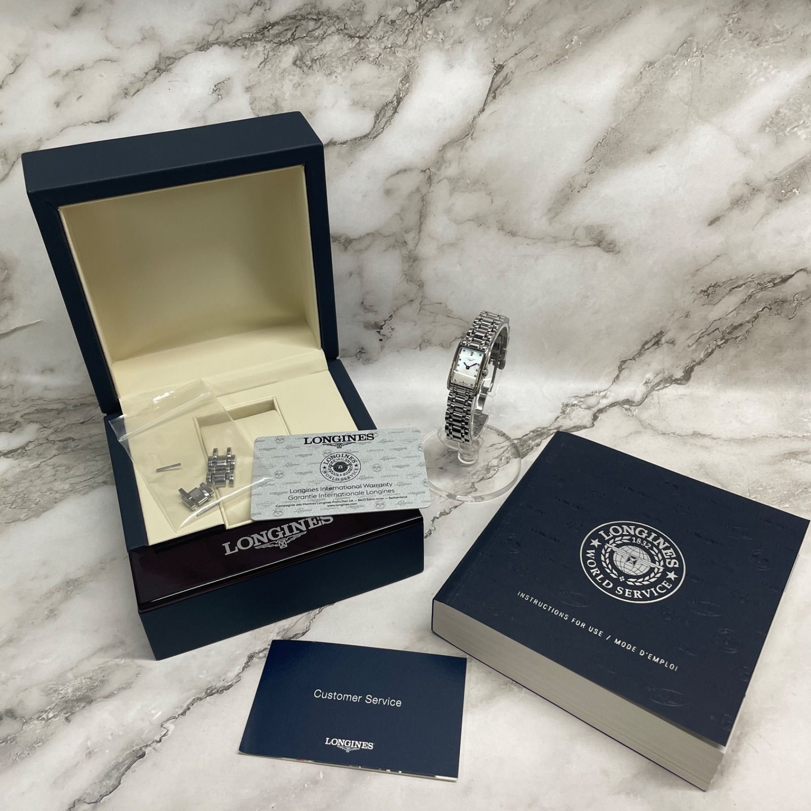 ◇ LONGINES ドルチェヴィータ クォーツ [ L5.258.4.87.6 ] 【ギャランティカード・コマあり】 2019年12月頃購入 レディース 腕時計 内径約14cm ロンジン / 中古 051201