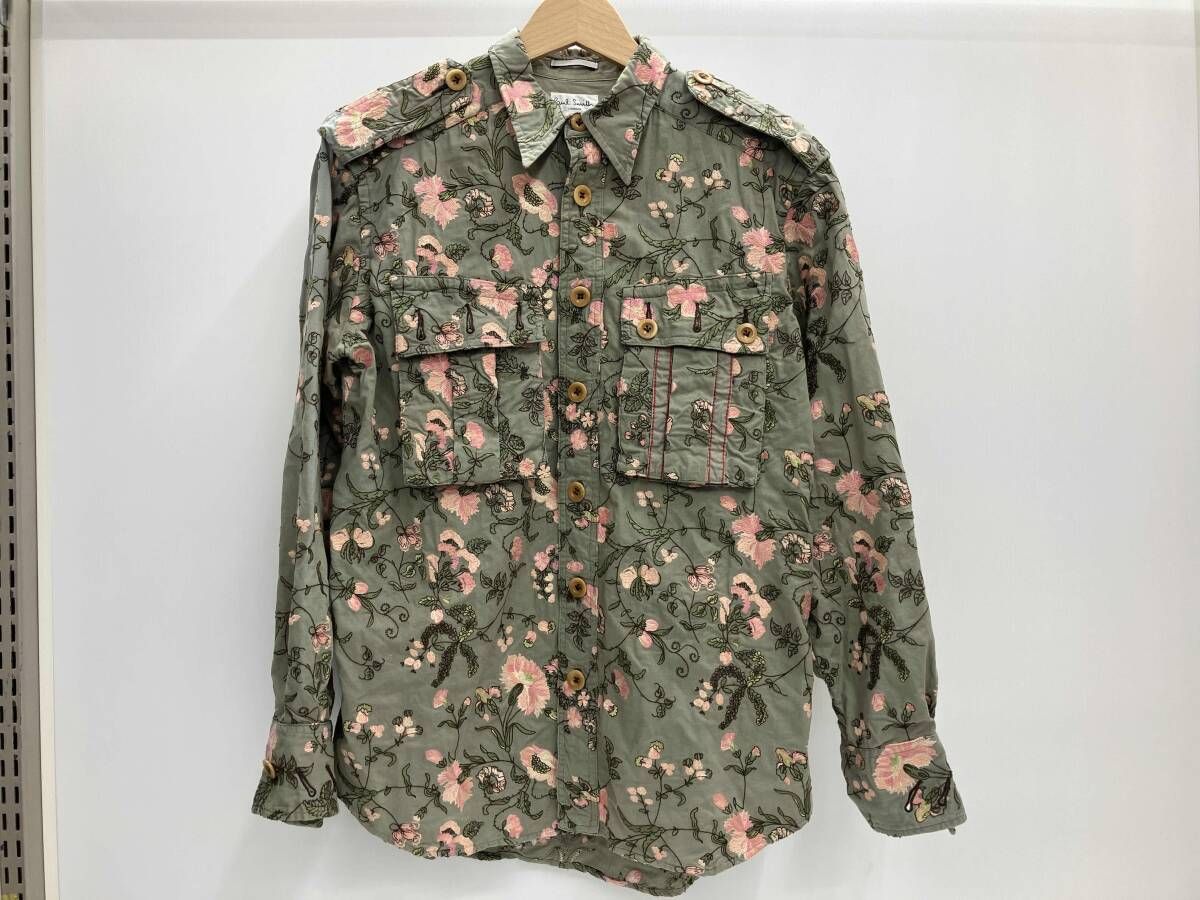 Paul Smith ポールスミス 花柄 長袖シャツ M グリーン-お買い得パック