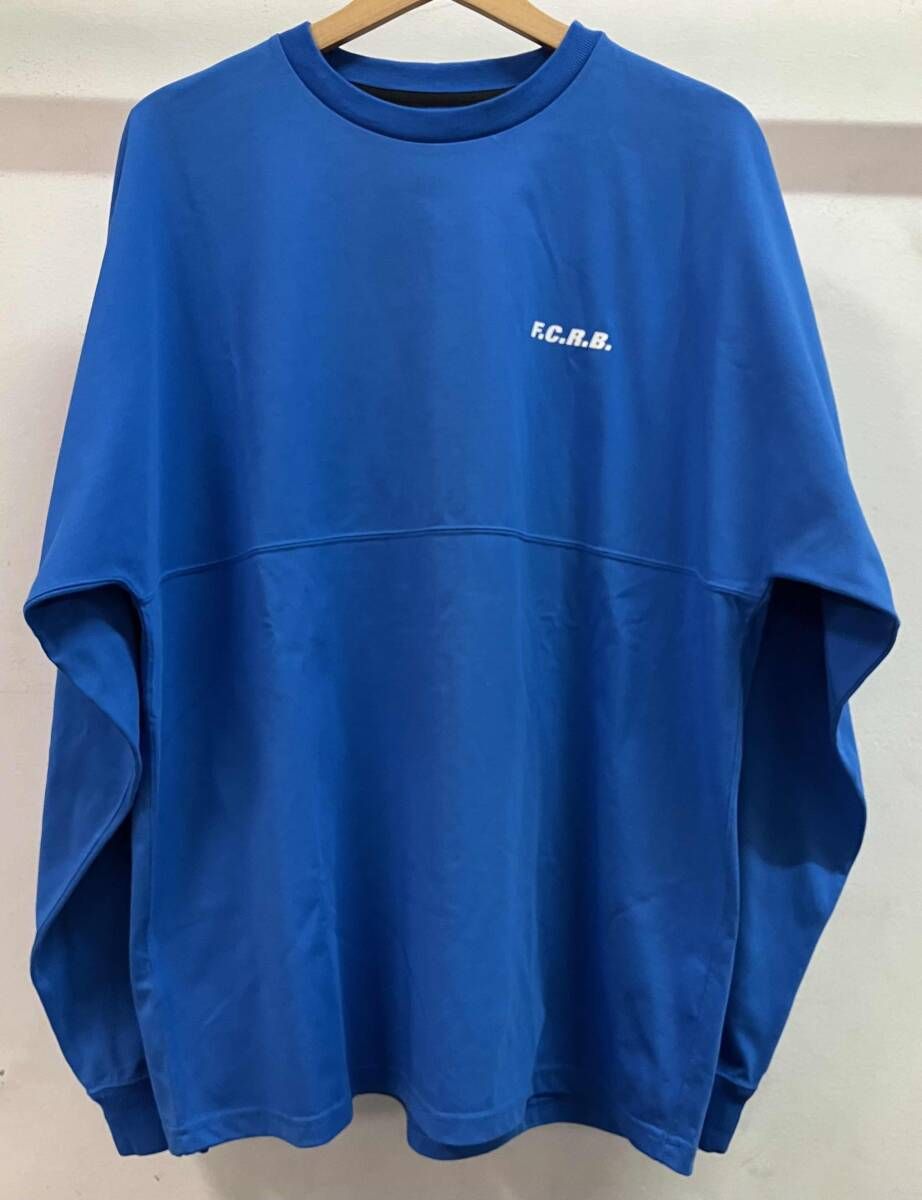F.C.R.B.(F.C.Real Bristol)エフシーレアルブリストル 長袖Tシャツ BLURRED BIG LOGO LS TEAM BAGGY TEE ブルー サイズM 中国製