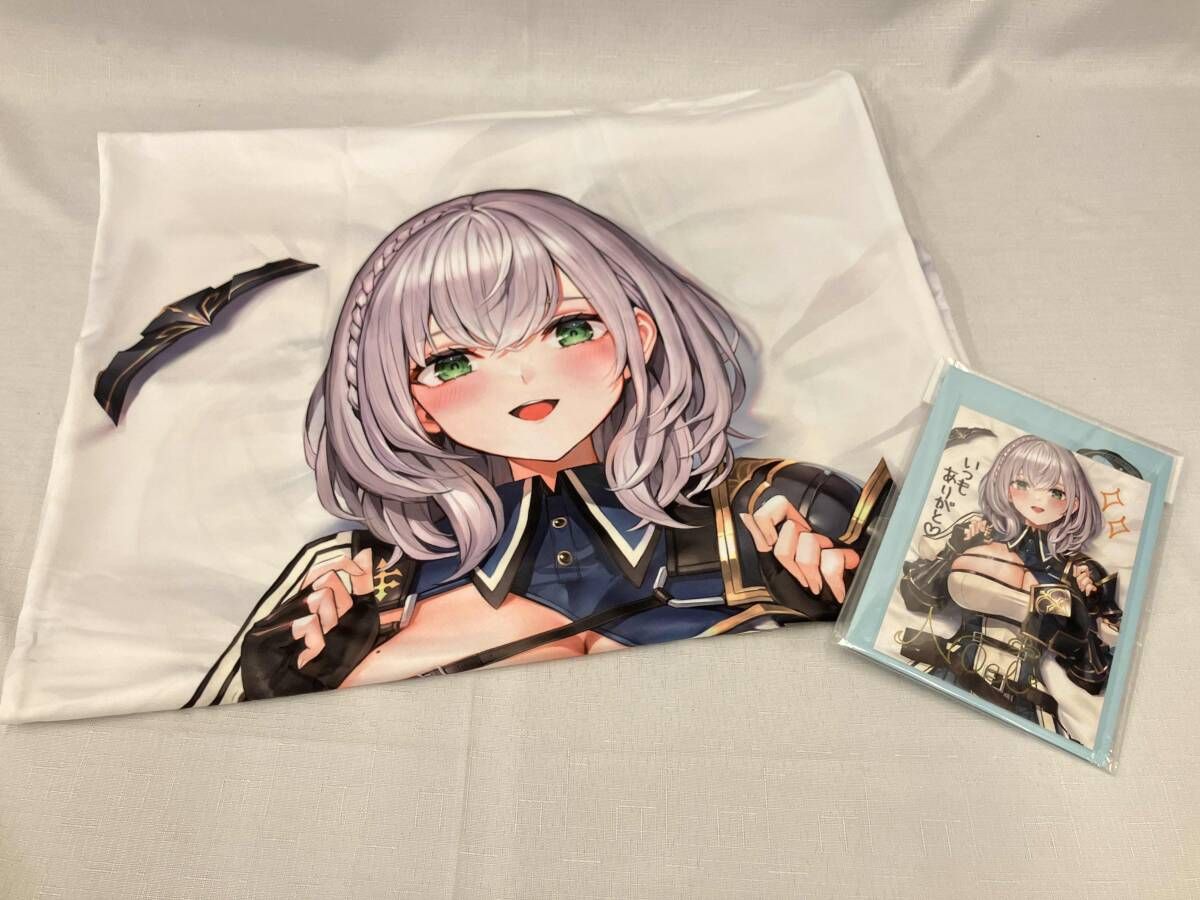 美品 白銀ノエル　活動二周年記念　抱き枕カバー&直筆メッセージ入りサイン