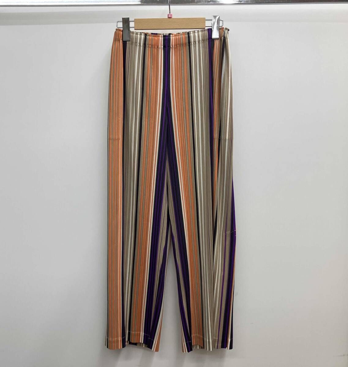 PLEATS PLEASE プリーツプリーズ プリーツパンツ ストライプ ISSEY