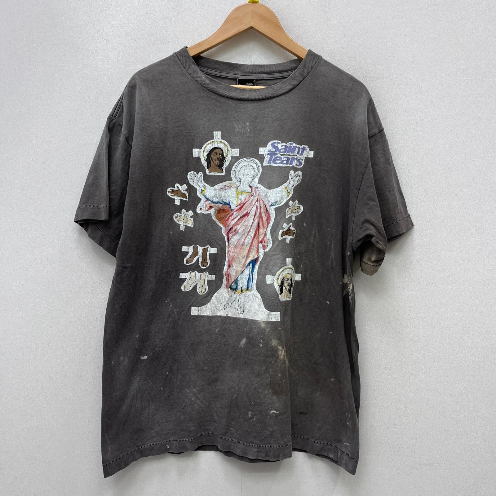【加古川店】 中古 SAINT MICHAEL | セントマイケルセイントマイケル 半袖Ｔシャツ DENIM TEARS T 国内正規品 SM-A21-0000-046 グレー サイズ：L 【108】