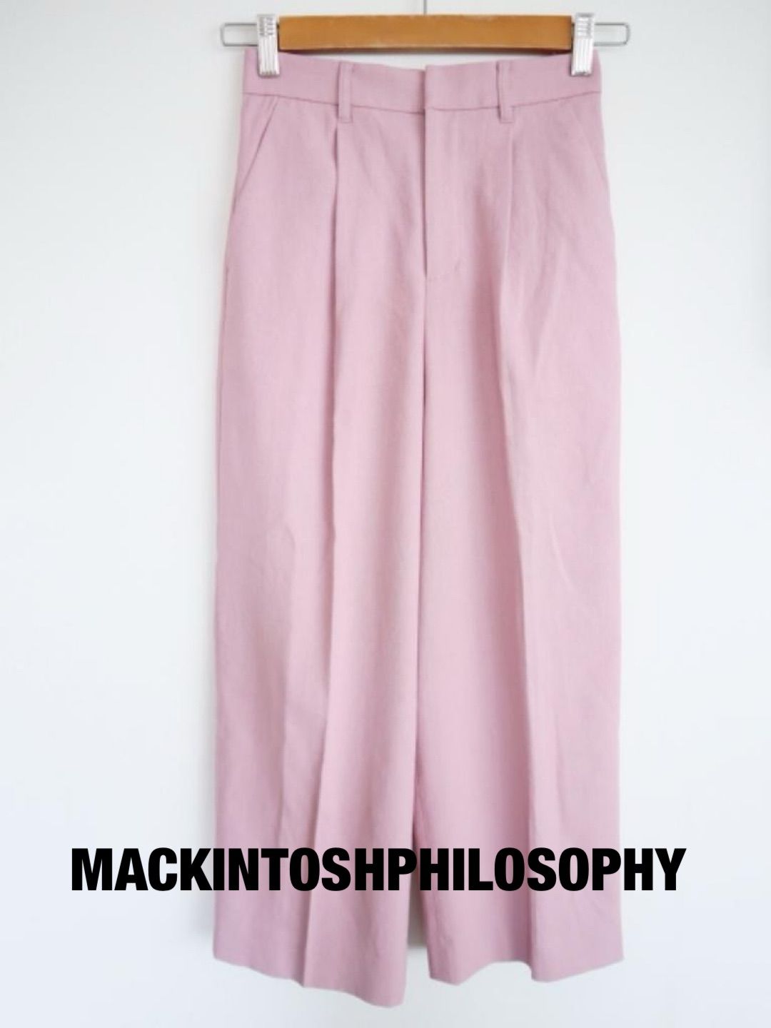 MACKINTOSHPHILOSOPHY　マッキントッシュフィロソフィー　DRYOXFORD ワイドパンツ　～XSサイズ　３２　くすみピンク　可愛い　春夏　おしゃれ　送料込み　6466851