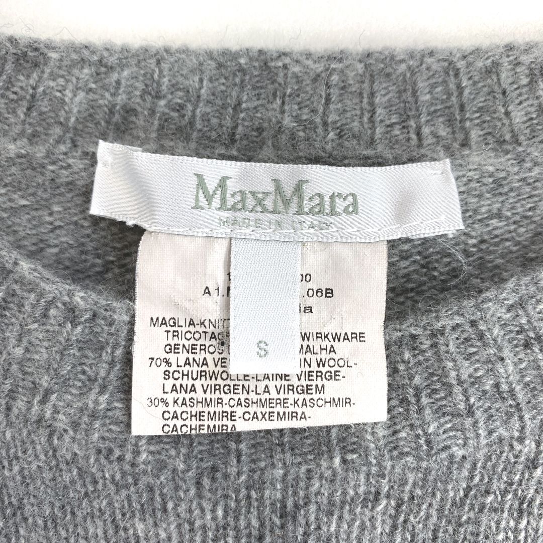 Max Mara 白タグ Vネック カシミヤ ウール ニットプルオーバー 極美品】Max Maraマックスマーラ イタリア製 最高級白タグ カシミヤ混