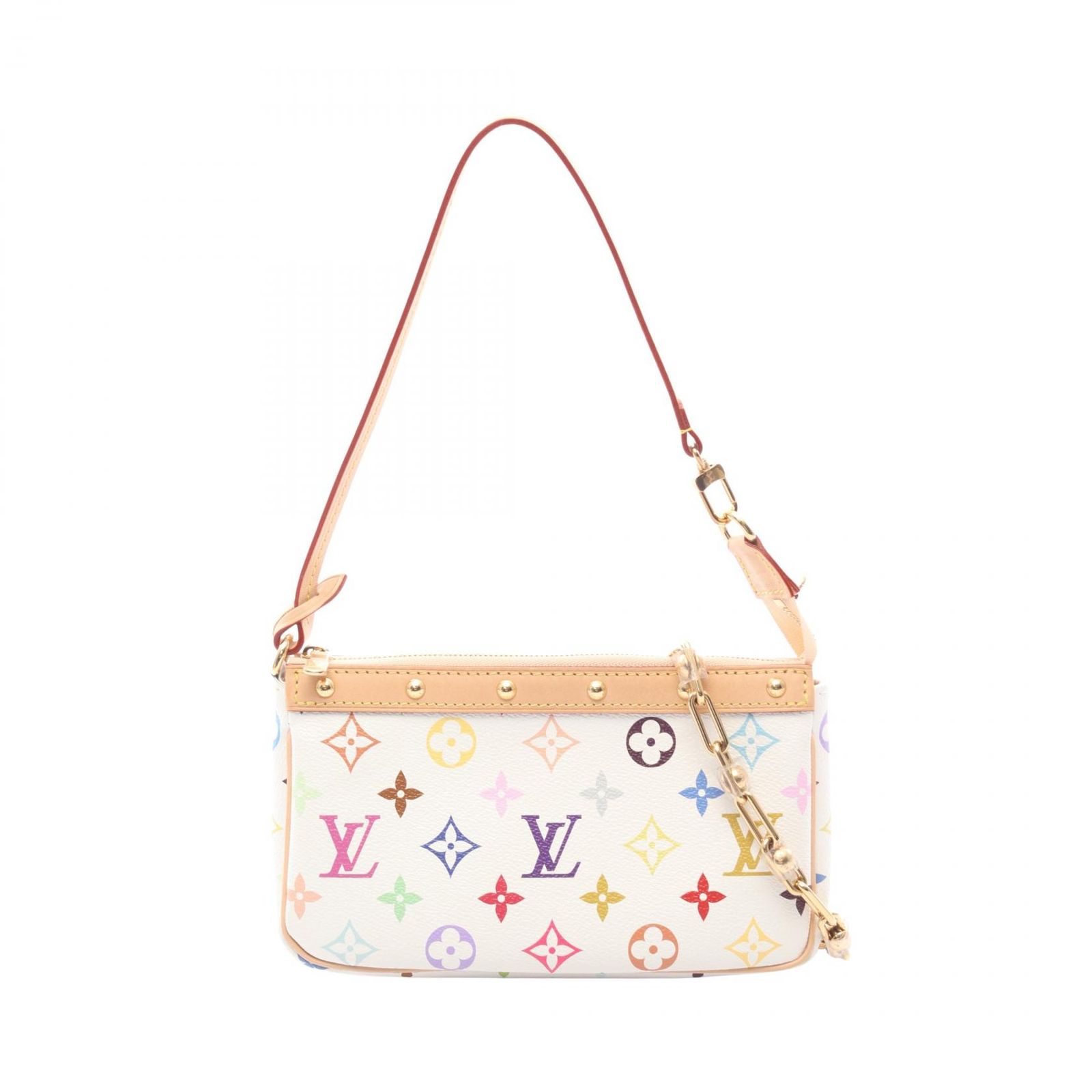 ルイ・ヴィトン LOUIS VUITTON ハンドバッグ LV × TM ポシェットアクセソワール モノグラムマルチカラー 2WAY M13404 ブロン PVCコーティングキャンバス レザー LV×TM ポシェット・アクセソワール