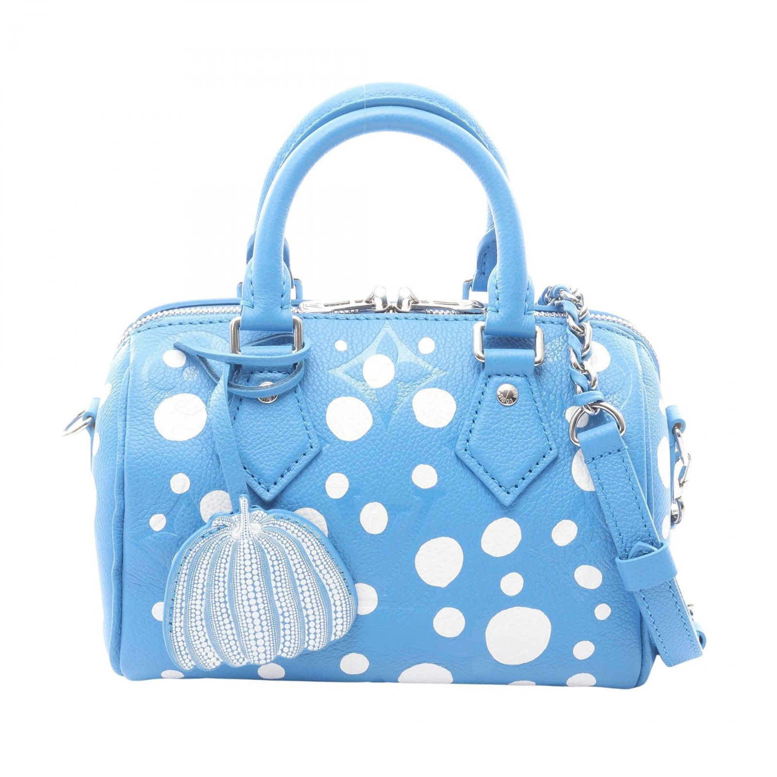 ルイ・ヴィトン LOUIS VUITTON ハンドバッグ LOUIS VUITTON × yayoi kusama スピーディ バンドリエール20 インフィニティドット 2WAY M46425 ブルー/ブラン レザー LV×YK スピーディ・バンドリエール20