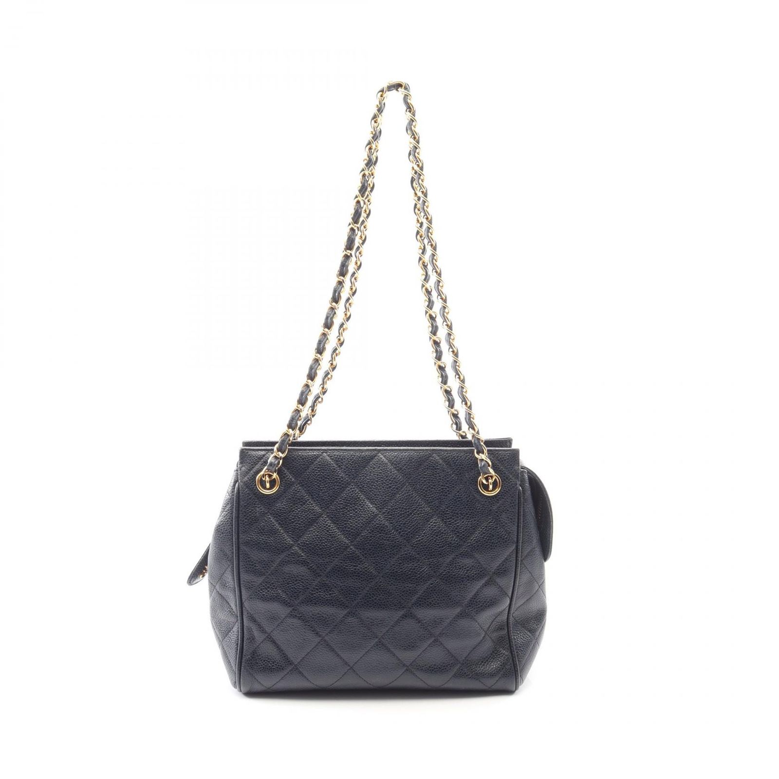 シャネル CHANEL ショルダーバッグ マトラッセ ネイビー キャビアスキン(グレインドカーフ) マトラッセ チェーンショルダー レディース Used B