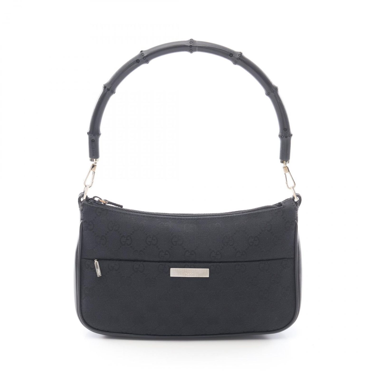 グッチ GUCCI ハンドバッグ バンブー GGキャンバス 001 3865 ブラック キャンバス レザー バンブー ハンド レディース Used A
