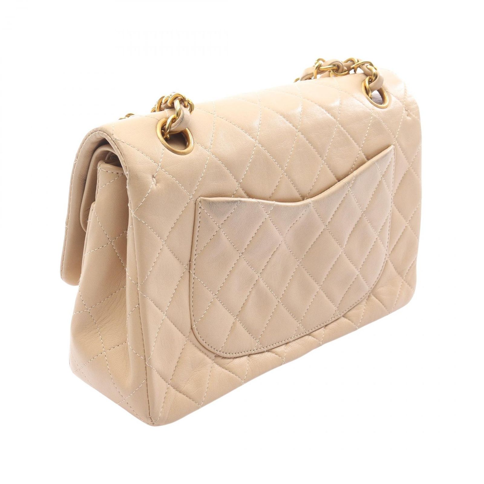 シャネル CHANEL ショルダーバッグ マトラッセ Wフラップ ベージュ