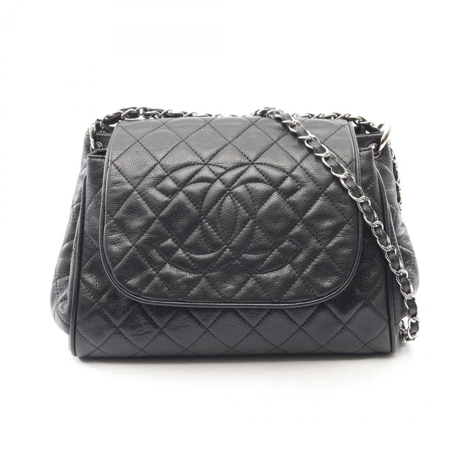 シャネル CHANEL ショルダーバッグ マトラッセ ブラック キャビアスキン(グレインドカーフ) マトラッセ チェーンショルダー レディース Used B
