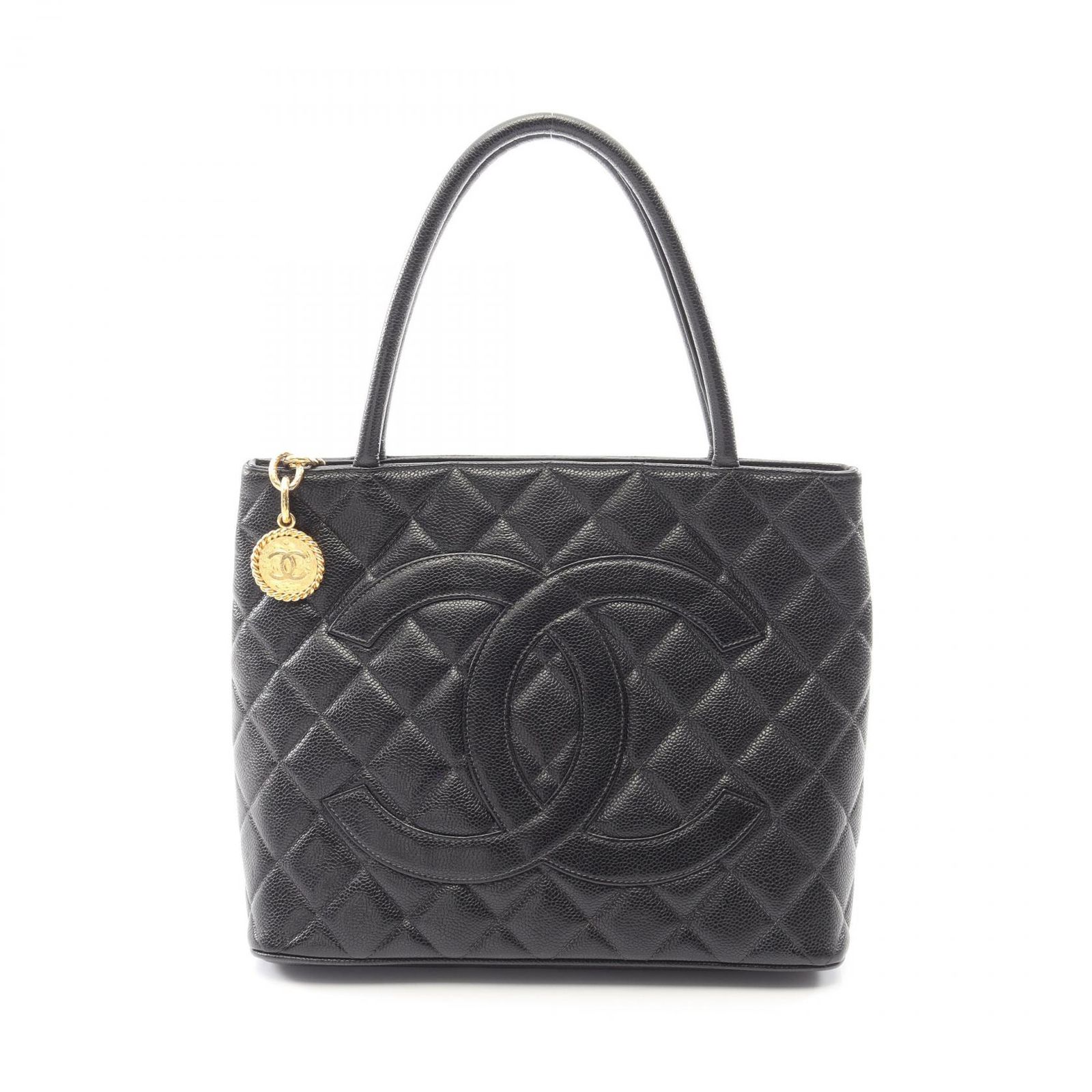 シャネル CHANEL トートバッグ 復刻トート A01804 ブラック キャビアスキン(グレインドカーフ) 復刻トート レディース Used B