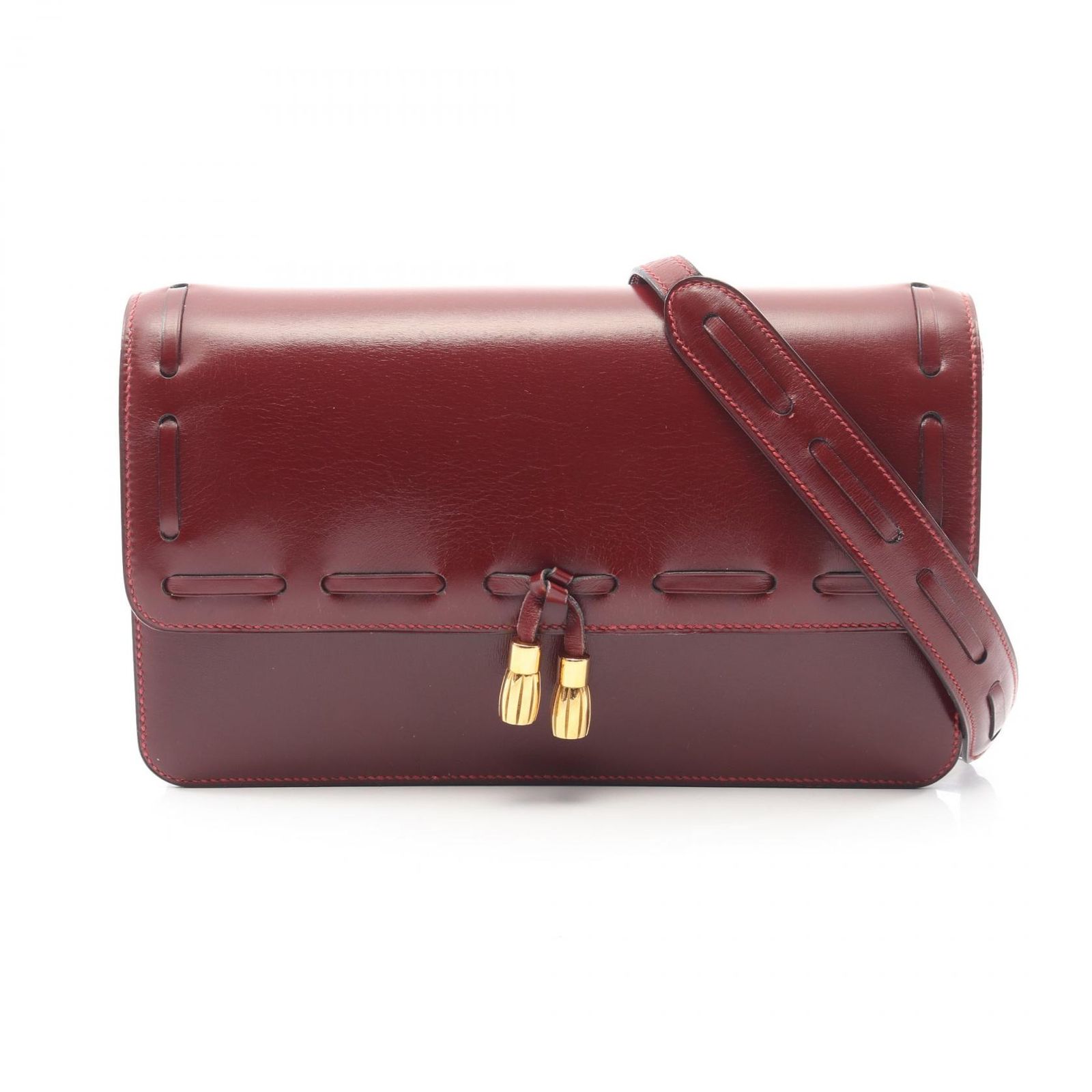 エルメス HERMES ショルダーバッグ ヴィンテージ ルージュアッシュ カーフ（牛革） タッセル ヴィンテージ ショルダーバッグ レディース Used B