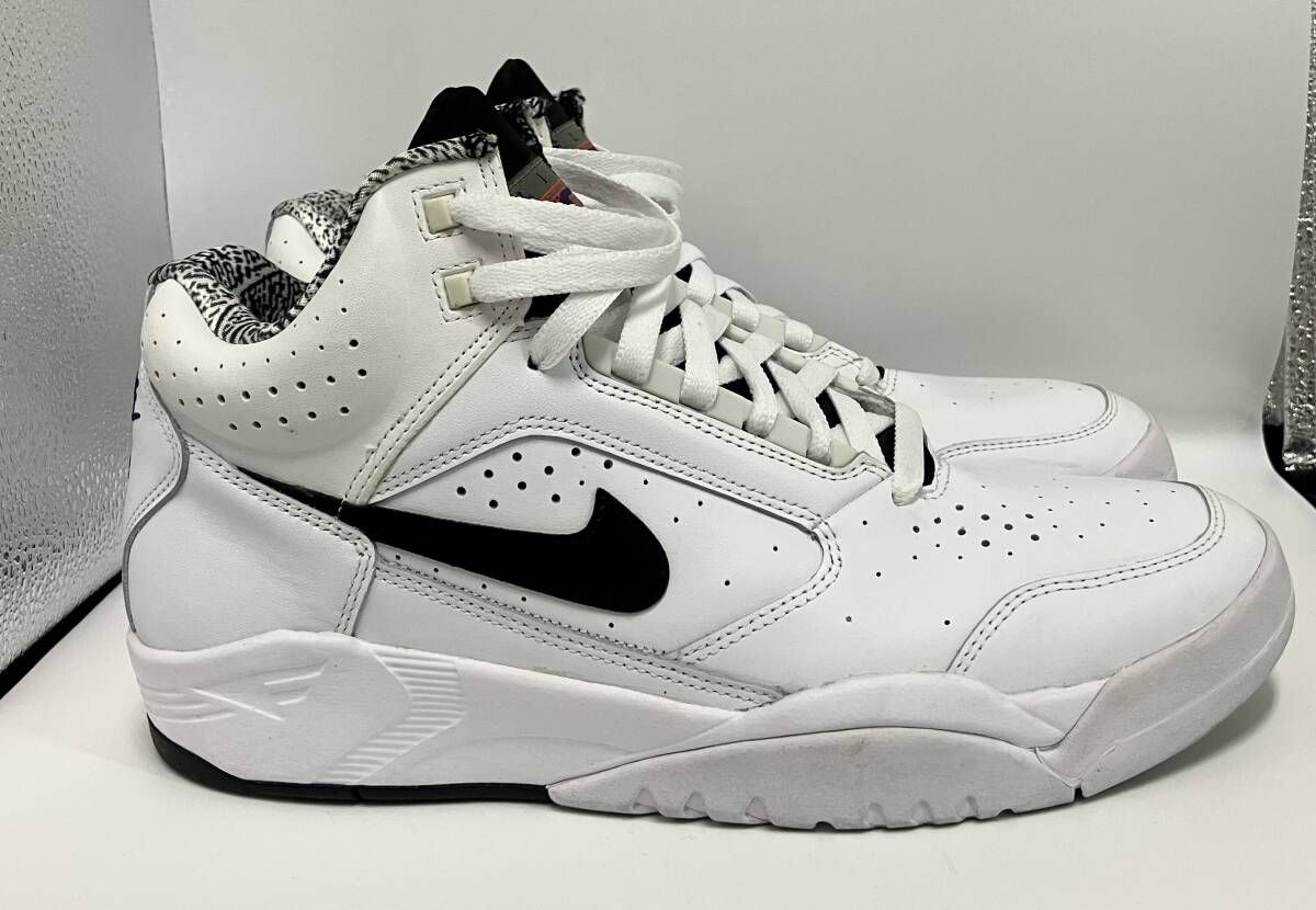 NIKE ナイキ スニーカー DJ2518-100 Air Flight Lite Mid エアフライト ライト ホワイト 紐靴 ロゴ 刺繍 汚れあり スポーツ 27cm