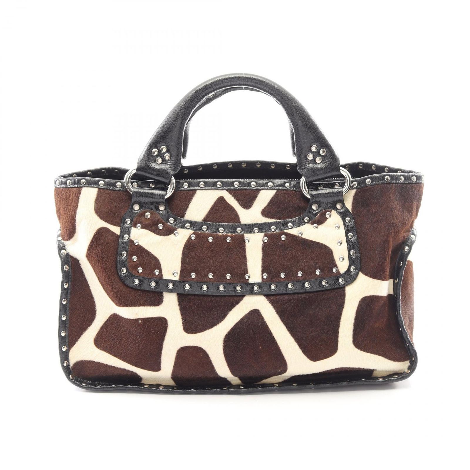 セリーヌ CELINE ハンドバッグ ブギーバッグ ブラウン/ベージュ/ブラック レザー レザー ブキ-バッグ レディース Used A