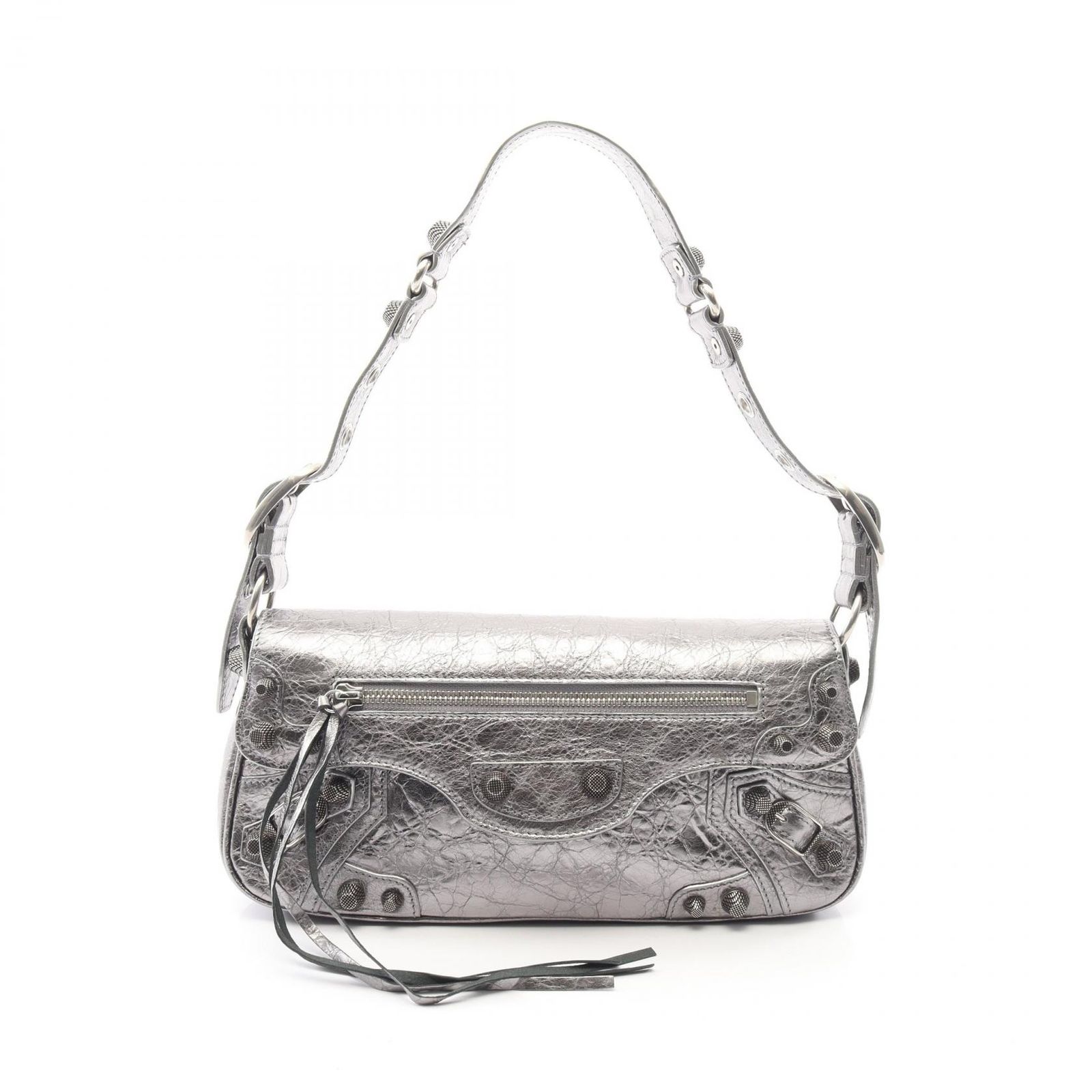 バレンシアガ BALENCIAGA ショルダーバッグ ル カゴール S シルバー レザー ル・カゴール S ショルダー レディース Used A