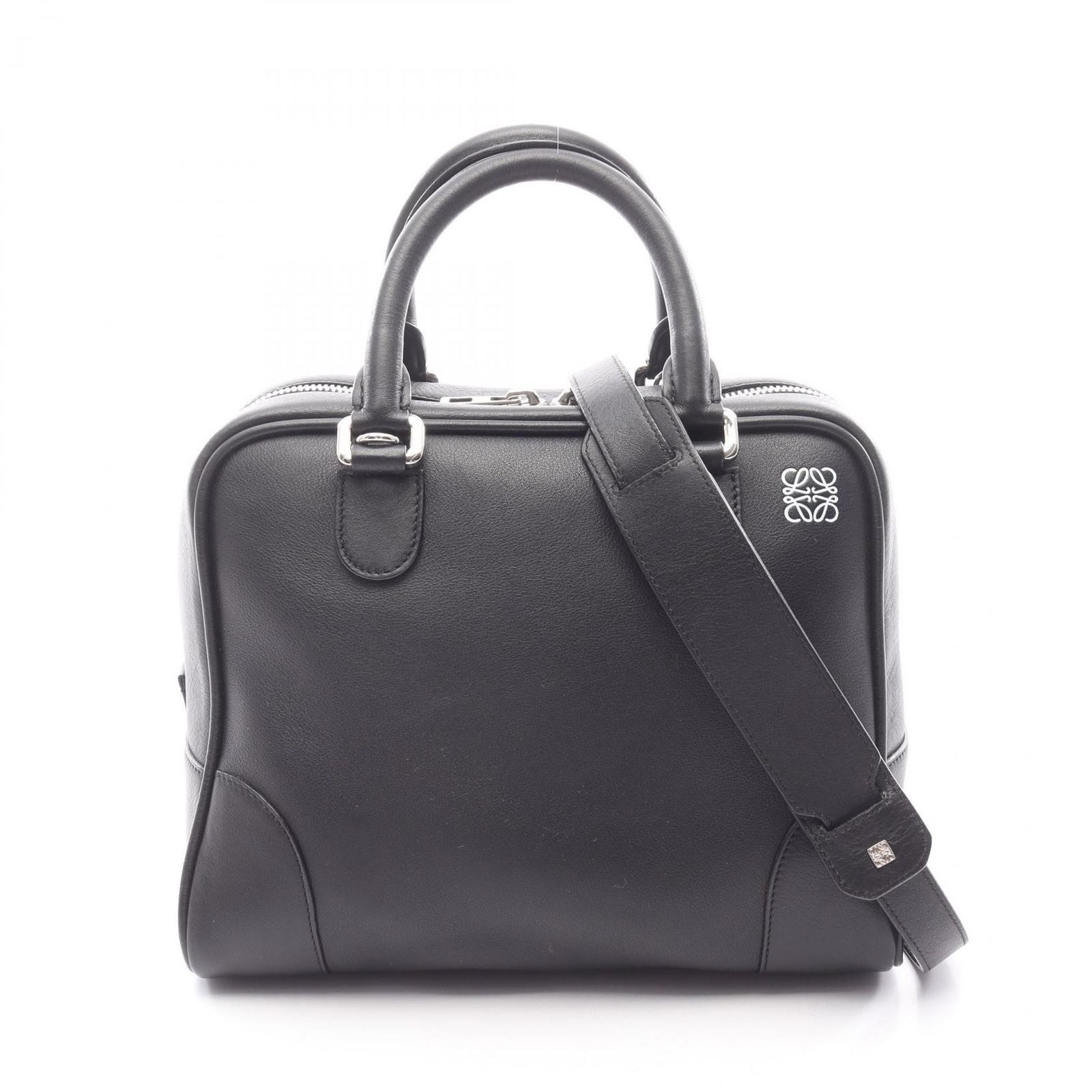 ロエベ LOEWE ハンドバッグ アマソナ75 2WAY ブラック レザー アマソナ75 ミディアム 2wayハンド レディース Used B