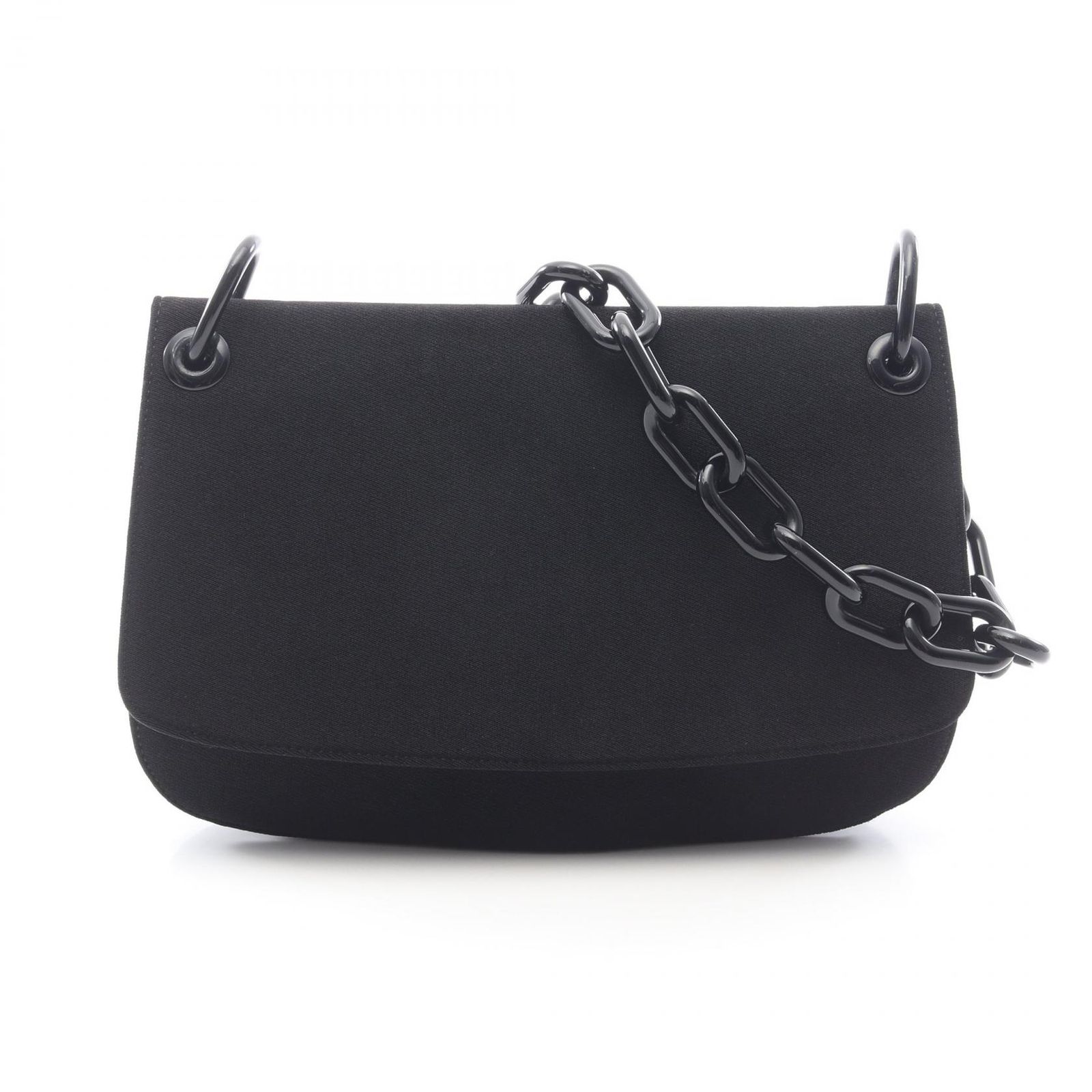 プラダ PRADA ショルダーバッグ TESSUTO SWING プラスチック ブラック ナイロン プラスチックチェーン ショルダー レディース Used A
