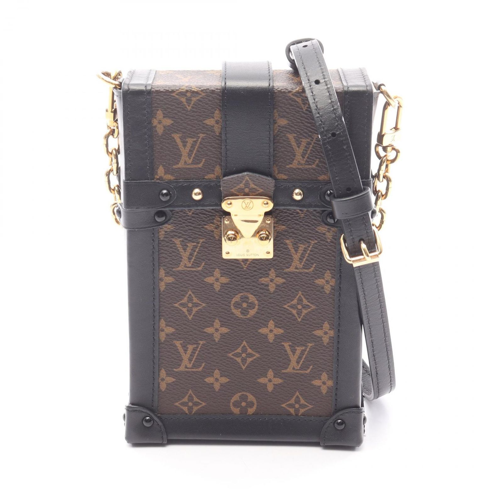 ルイ・ヴィトン LOUIS VUITTON ショルダーバッグ ポシェット トランクヴェルティカル モノグラム M63913 PVCコーティングキャンバス レザー ポシェット・トランク・ヴェルティカル