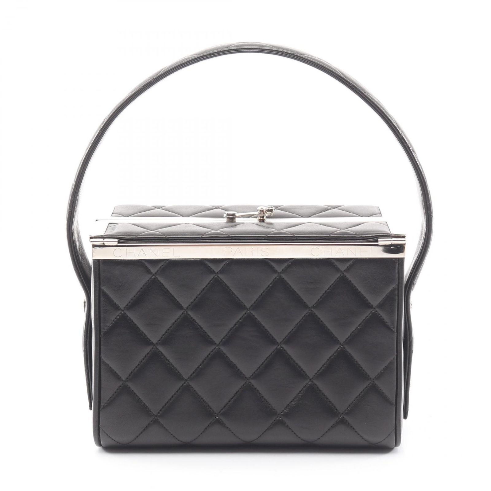 シャネル CHANEL ハンドバッグ マトラッセ ブラック ラムスキン（羊革） マトラッセ ハンドバッグ レディース Used A