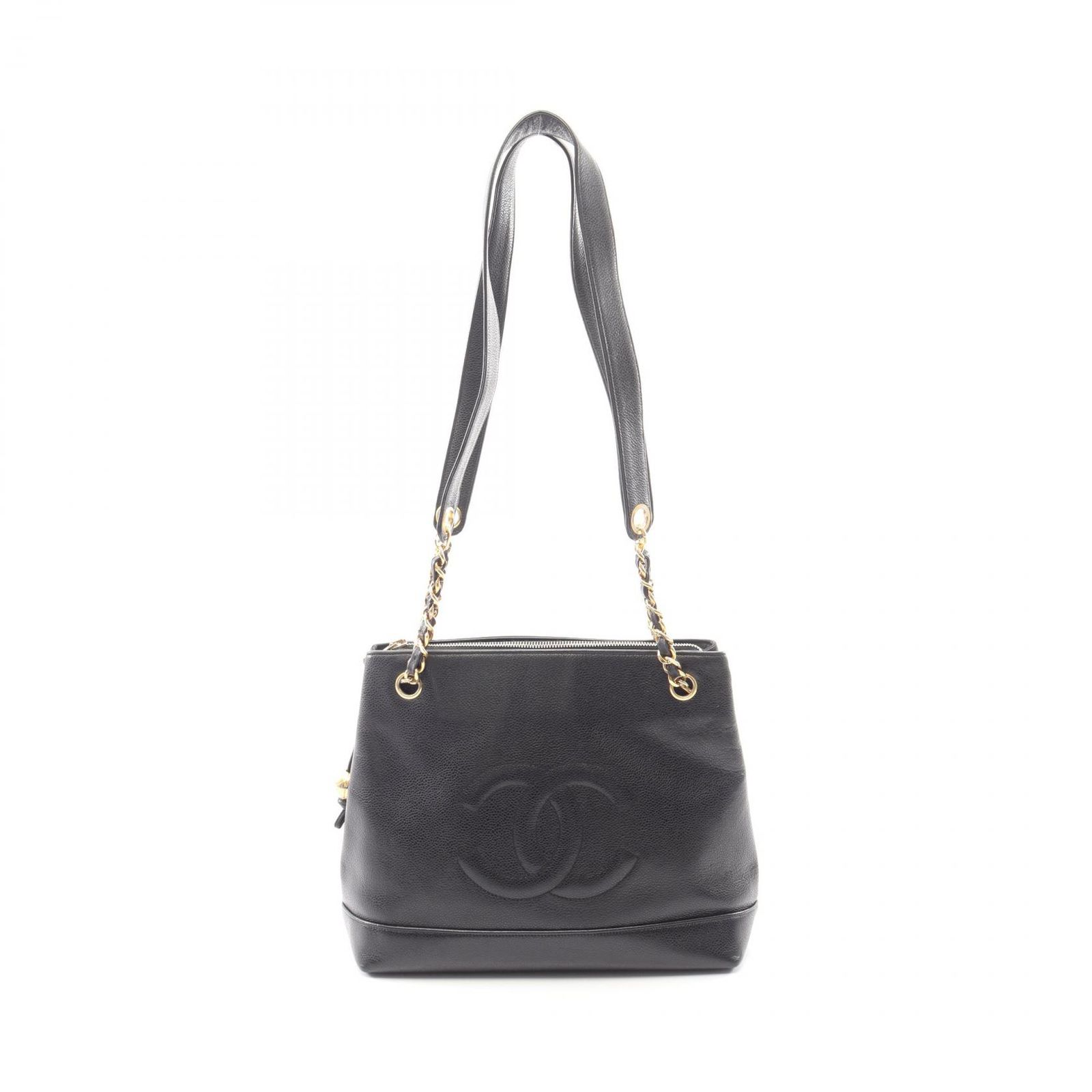 シャネル CHANEL トートバッグ ココマーク ブラック キャビアスキン(グレインドカーフ) ココマーク ショルダートート レディース Used B 126,400円