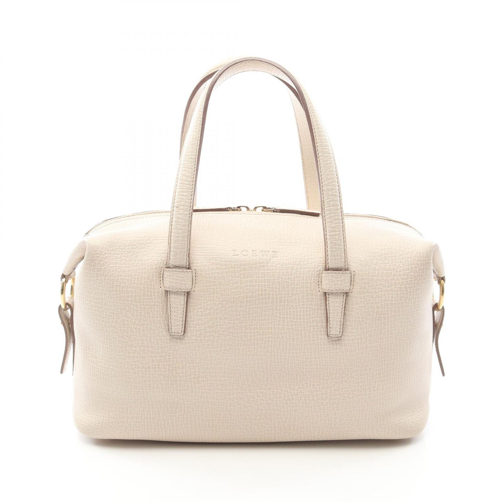 ロエベ LOEWE トートバッグ アイボリー レザー ミニボストン 