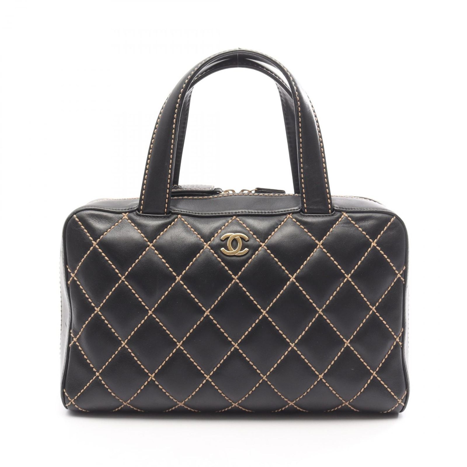 シャネル CHANEL ハンドバッグ ワイルドステッチ A18121 ブラック レザー ワイルドステッチ ハンドバッグ レディース Used B