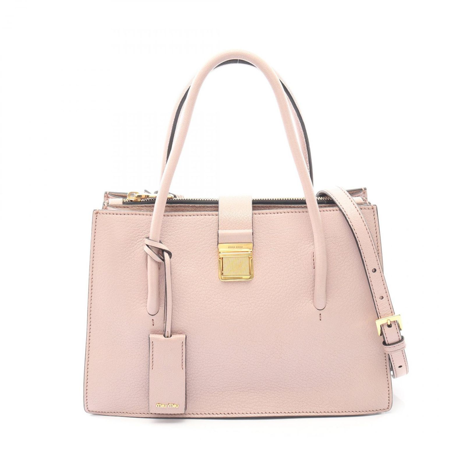 ミュウ ミュウ Miu Miu ハンドバッグ MADRAS マドラス 2WAY ピンク