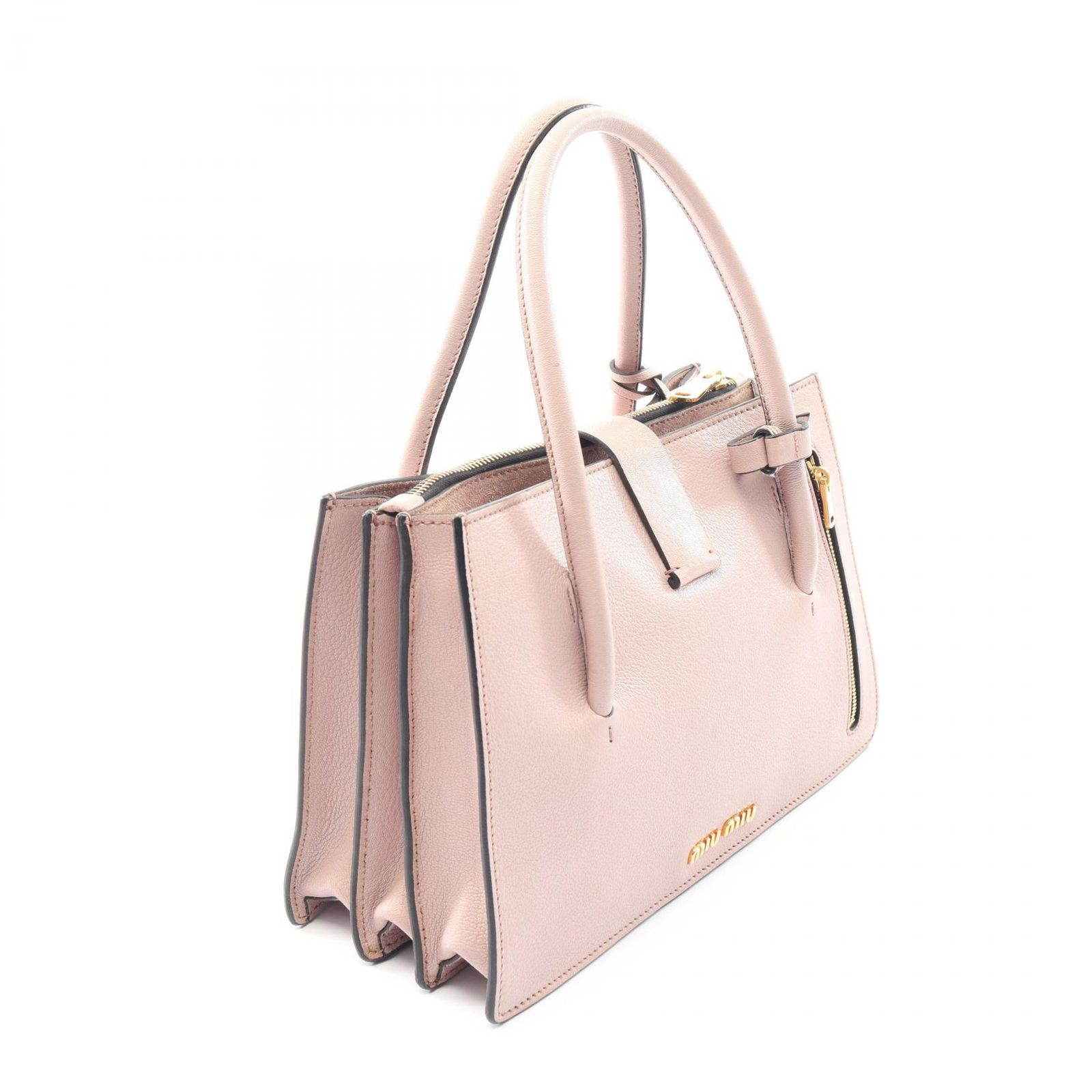 ミュウ ミュウ Miu Miu ハンドバッグ MADRAS マドラス 2WAY ピンク