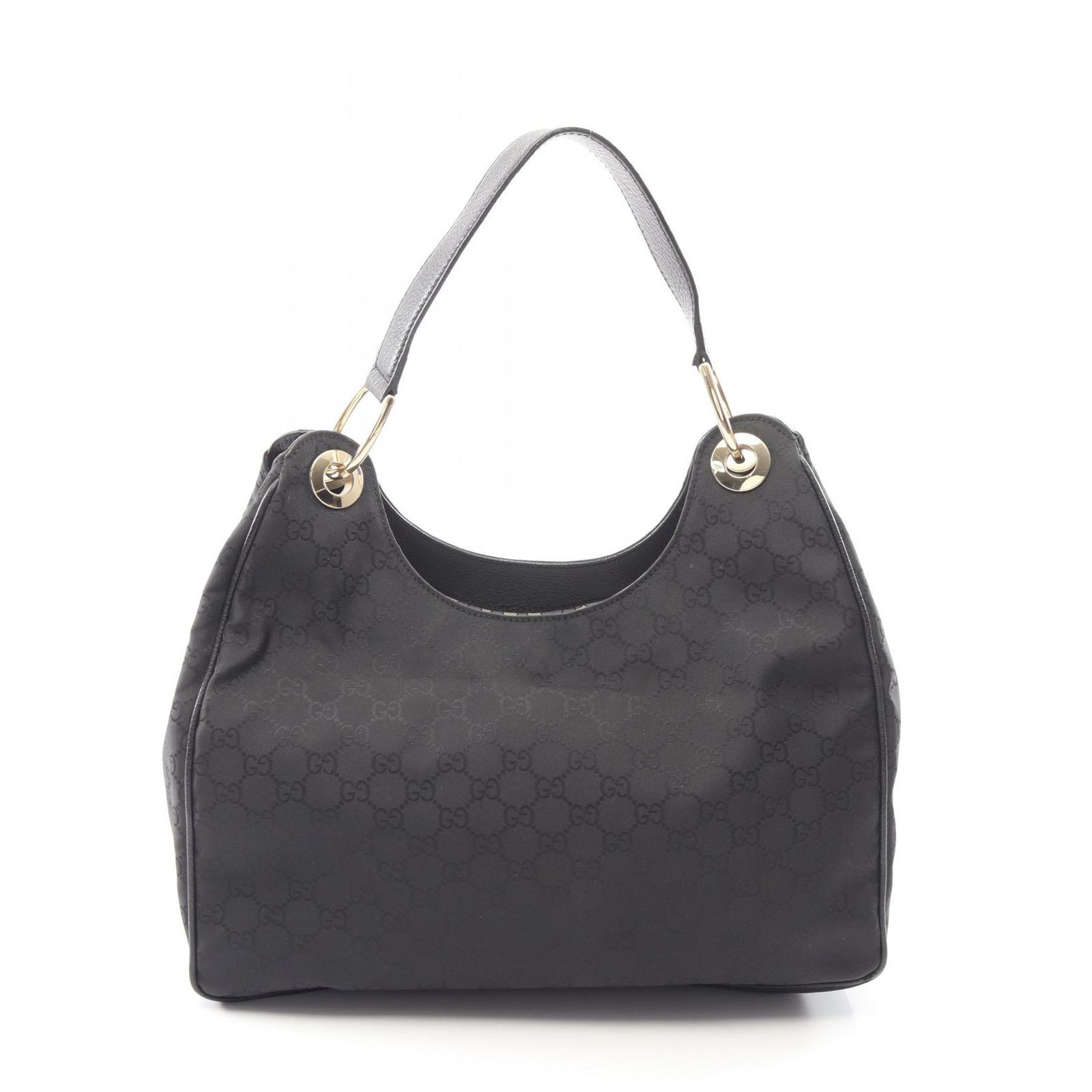 グッチ GUCCI ショルダーバッグ GG柄 257268 ブラック ナイロン レザー ワンショルダー レディース Used B