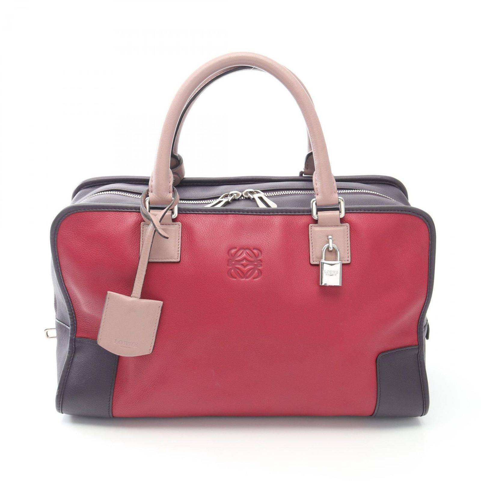 ロエベ LOEWE ハンドバッグ アマソナ36 ローズ/ダークパープル レザー アマソナ36 レディース Used A