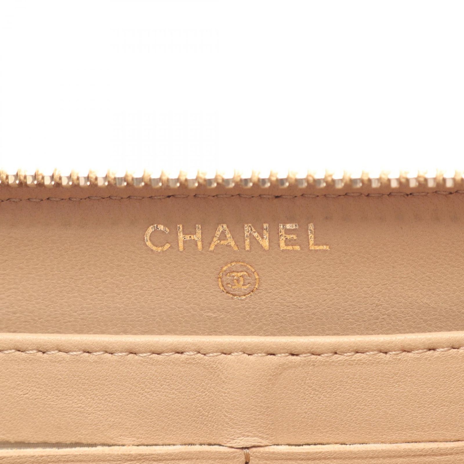 シャネル CHANEL ラウンド長財布 マトラッセ A50097 ベージュ