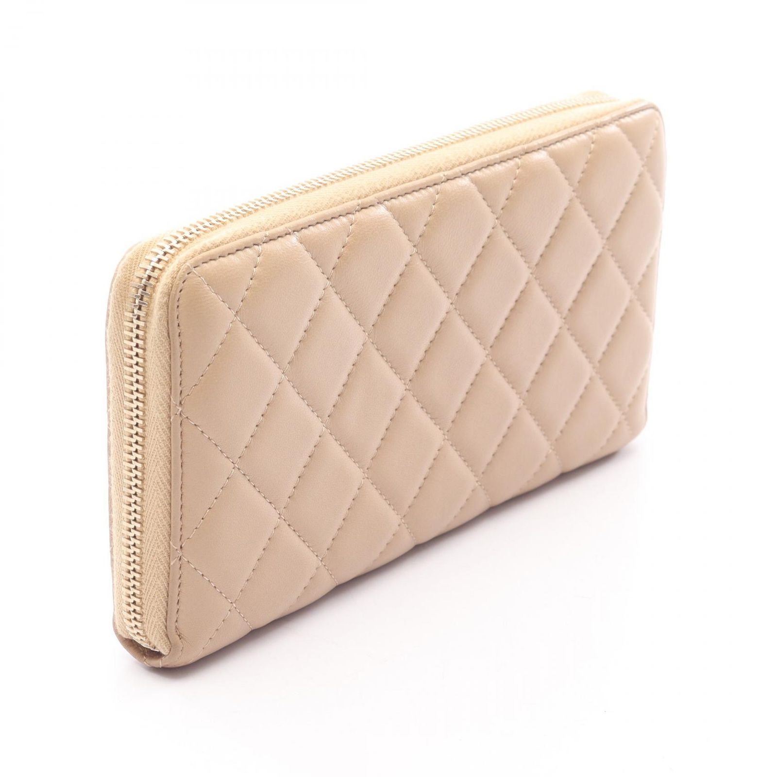 シャネル CHANEL ラウンド長財布 マトラッセ A50097 ベージュ