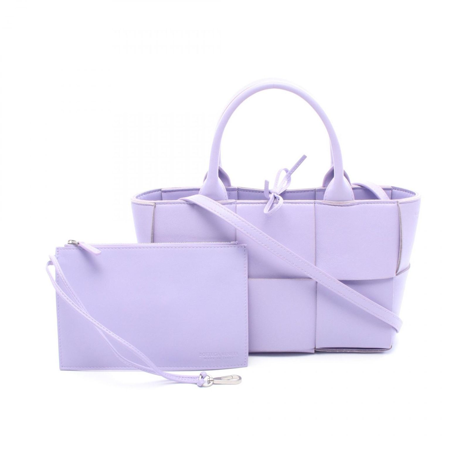 ボッテガヴェネタ BOTTEGA VENETA トートバッグ ミニアルコ 709337VCQC22916 ラベンダー レザー イントレチャート ミニ アルコ トート レディース Used A
