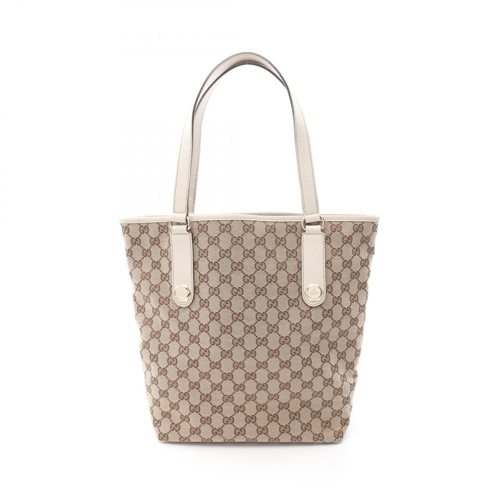 グッチ GUCCI トートバッグ GGキャンバス 153009 アイボリー/ブラウン キャンバス レザー GGキャンバス トート レディース Used B