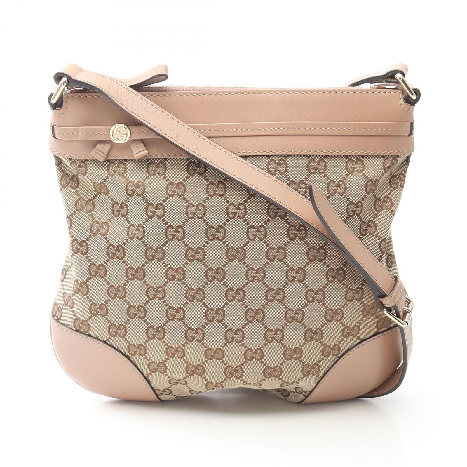 グッチ GUCCI ショルダーバッグ メイフェア GGキャンバス 257065 ピンクベージュ/ブラウン キャンバス レザー GGキャンバス メイフェア ショルダー レディース Used B