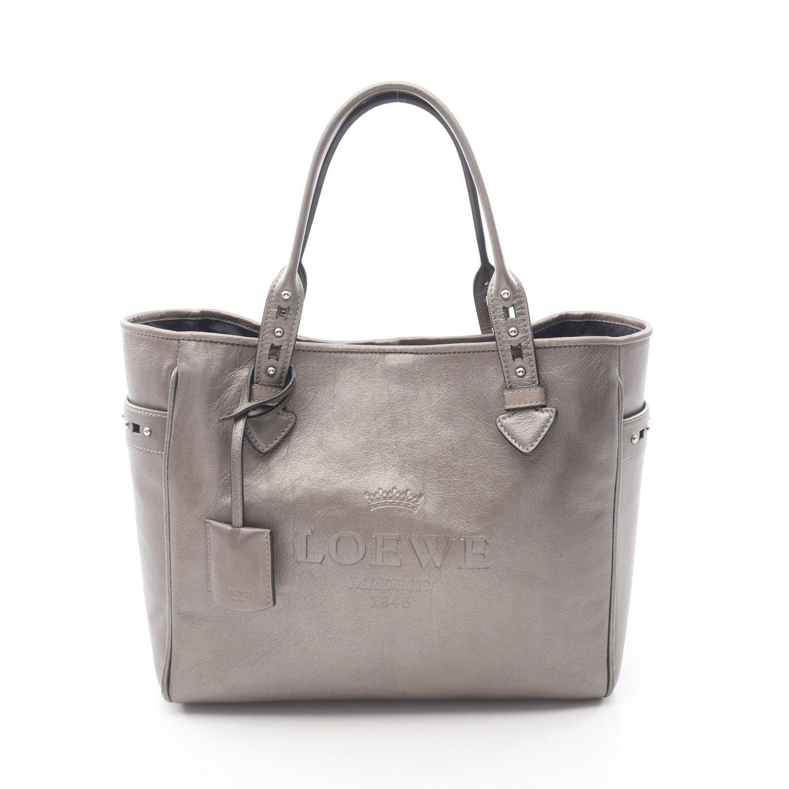 LOEWE LOEWE Tote Bag HERITAGE HERITAGE METALLIC BROWN LEATHER HERITAGE TOTE BAG LADIES USED B