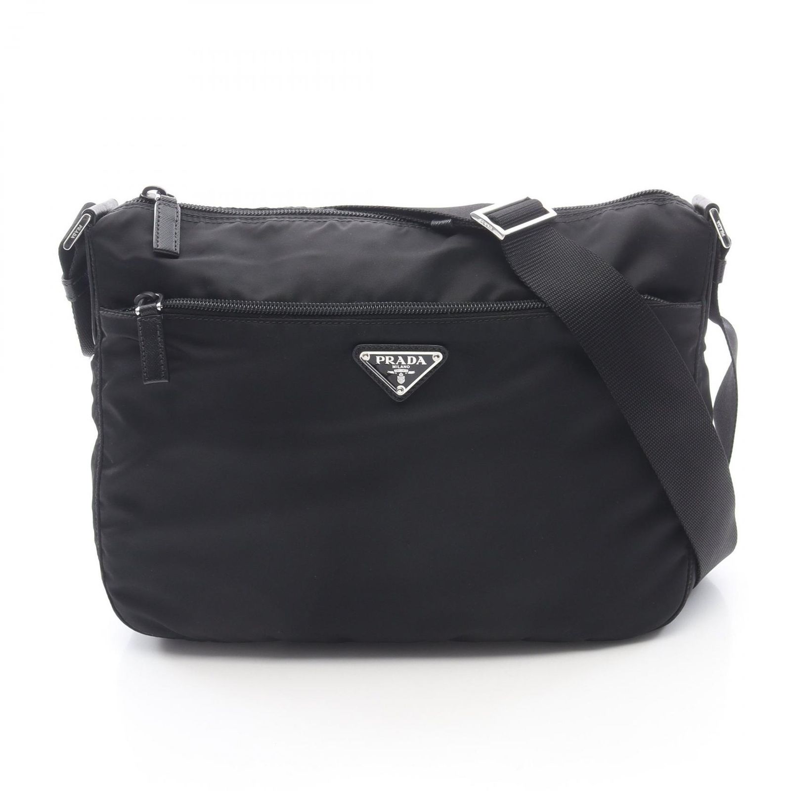 プラダ PRADA ショルダーバッグ VELA ブラック ナイロン サフィアーノ
