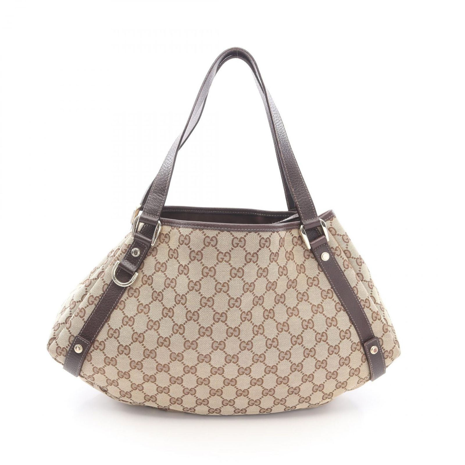グッチ GUCCI ショルダーバッグ アビー GGキャンバス 130736 ベージュ キャンバス レザー アビー ショルダーバッグ レディース Used A