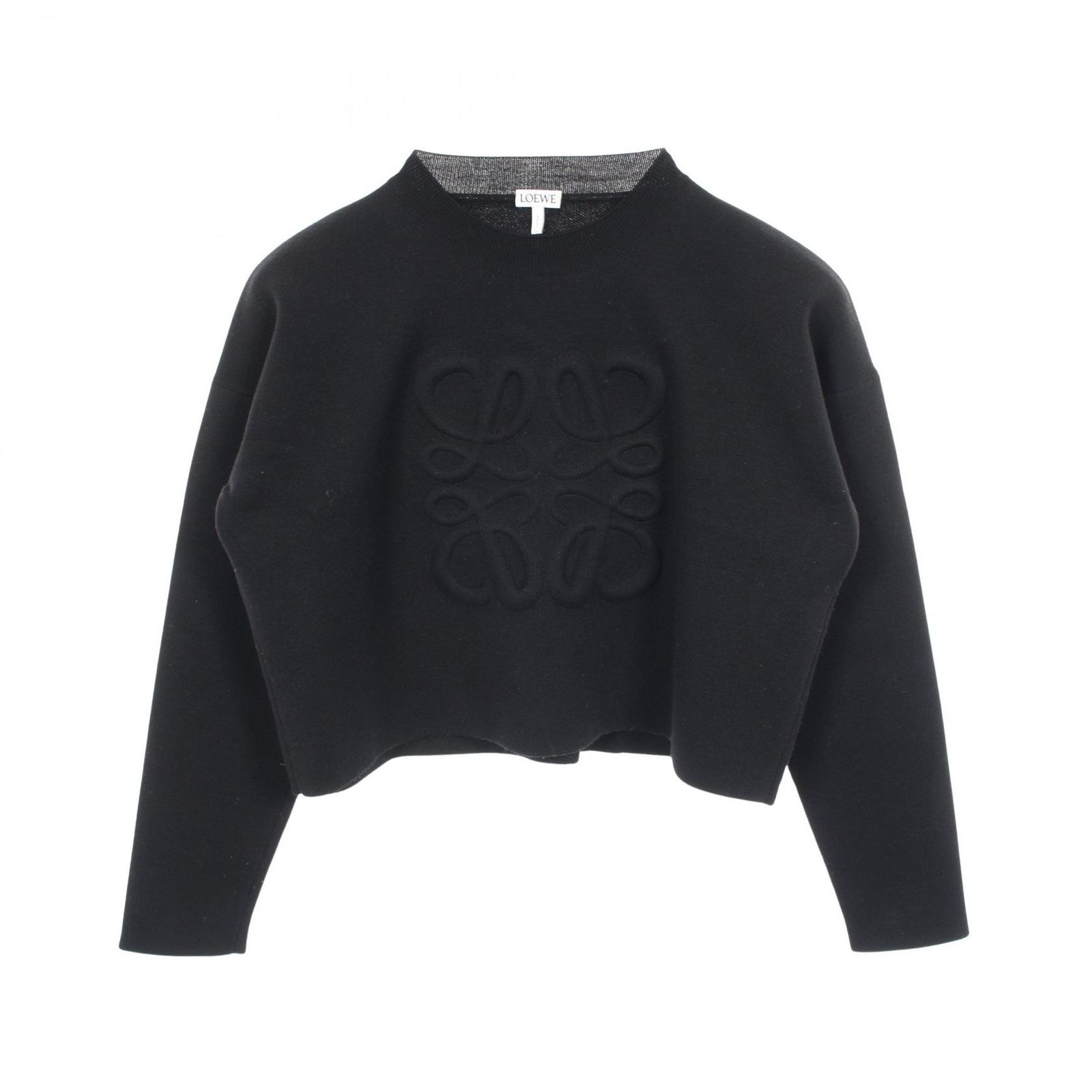 ロエベ LOEWE ニット アナグラム クロップド ウール ニット レディース Used B