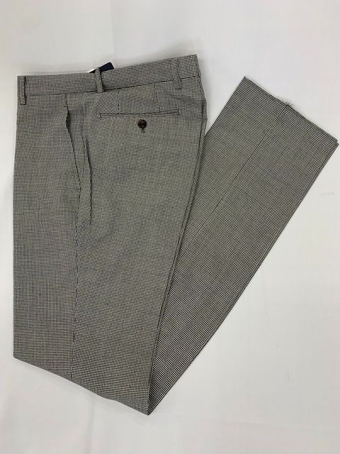 新品 定価2.86万 高級ブランド 英国ブランド 百貨店ブランド 特価セール パンツ ズボン トラウザーズ S M L ウエスト 79cm 毛 ウール 100% メンズ グレイ 千鳥格子柄 春 夏 秋 カジュアル ビジネス ノータック 291