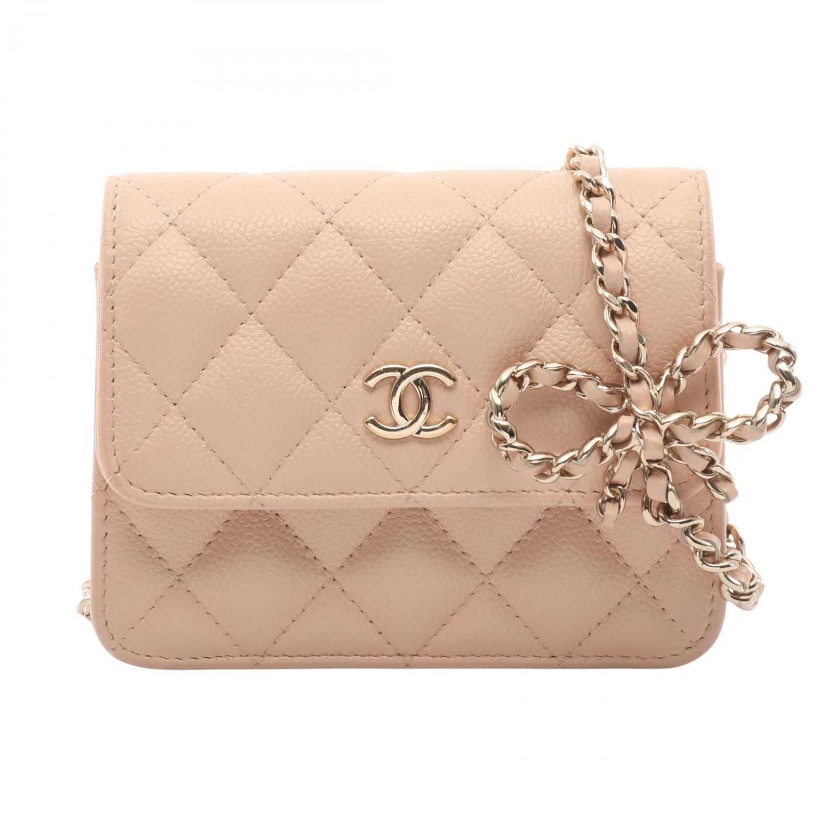 シャネル CHANEL ミニマトラッセ ベージュ チェーンバッグ 斜めがけ シャネルチェーンショルダー 20cm ミニマトラッセ ココボール ベージュ