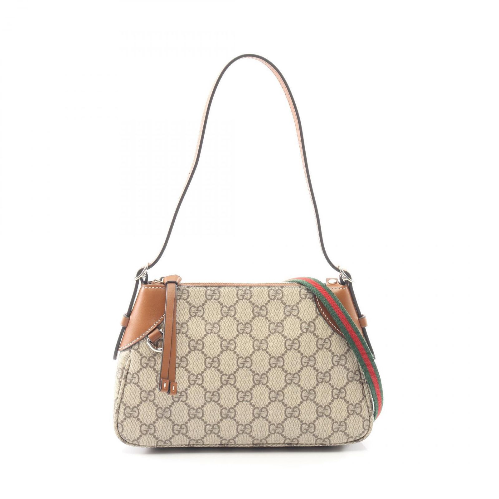 グッチ GUCCI ショルダーバッグ GGエンブレム スモール 815218 ベージュ/ブラウン PVCコーティングキャンバス レザー GGエンブレム スモール ショルダーバッグ レディース