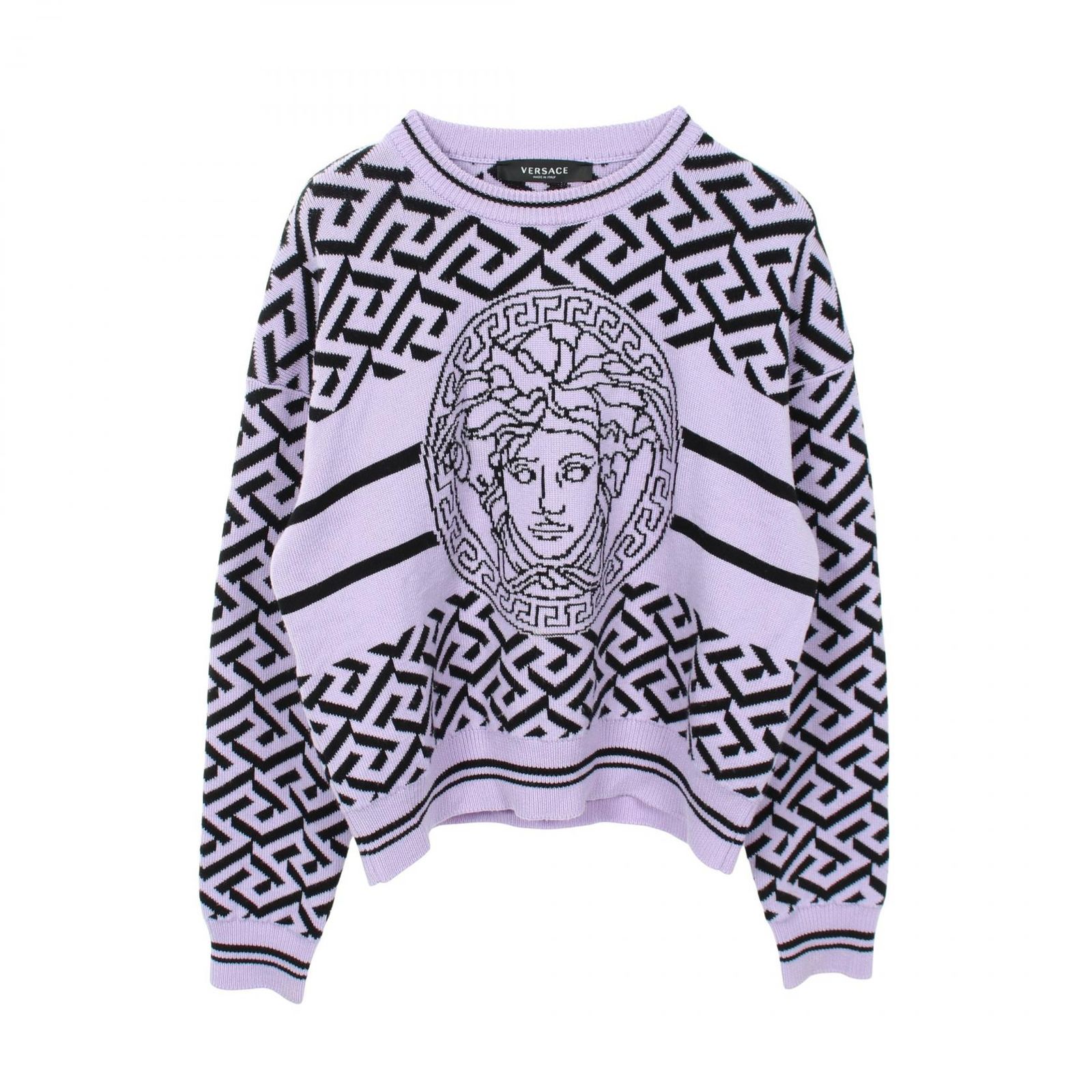 ヴェルサーチ VERSACE ニット メデューサ ウール コットン ニット レディース Used A