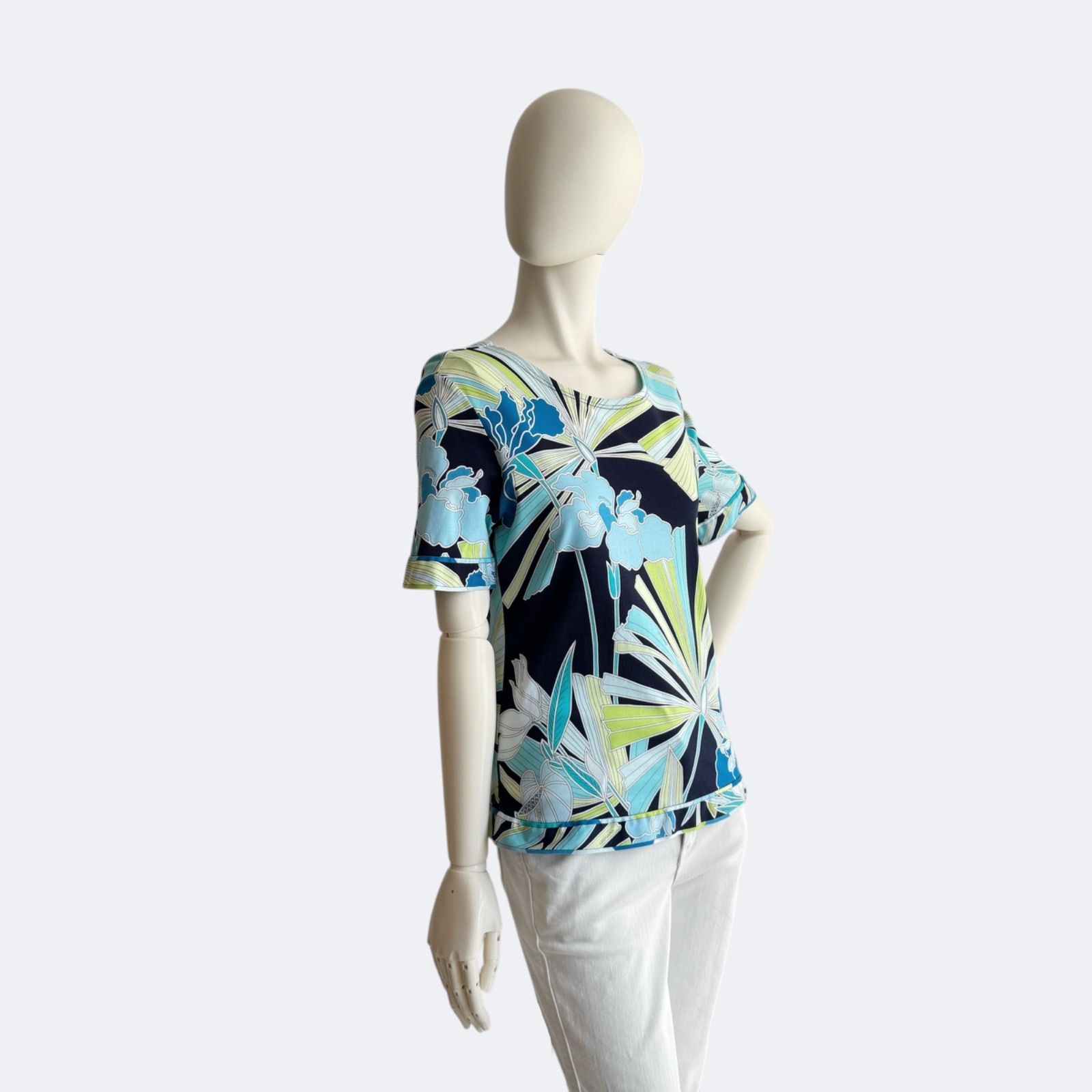 ❖LEONARD❖カットソー❖L❖ LEONARD SPORT レオナールスポーツ 花柄 半袖カットソー Tシャツ