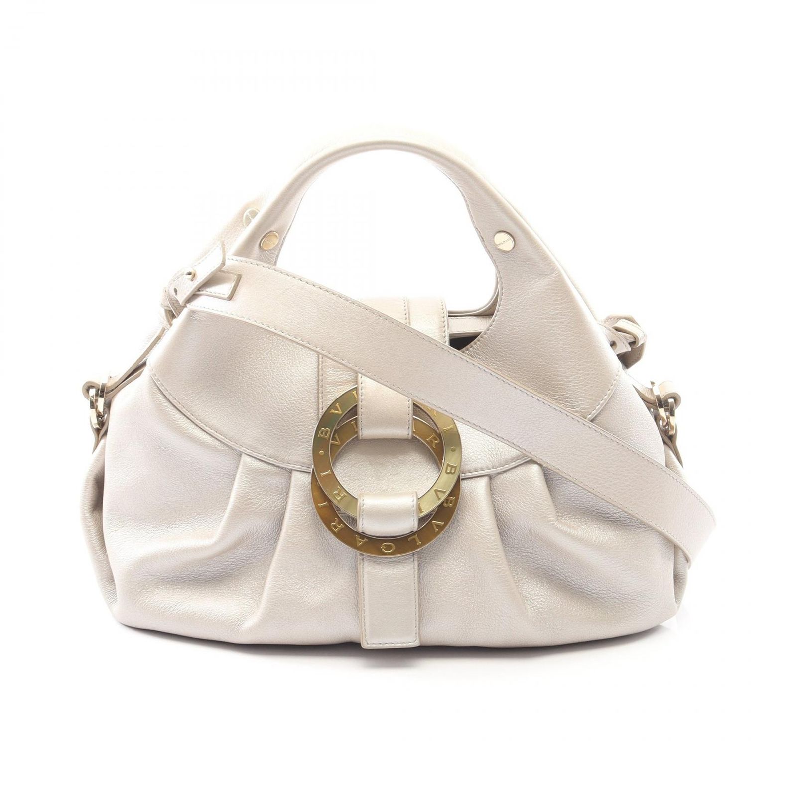 ブルガリ BVLGARI ハンドバッグ チャンドラ シャンパンゴールド レザー チャンドラ ハンドバッグ レディース Used A
