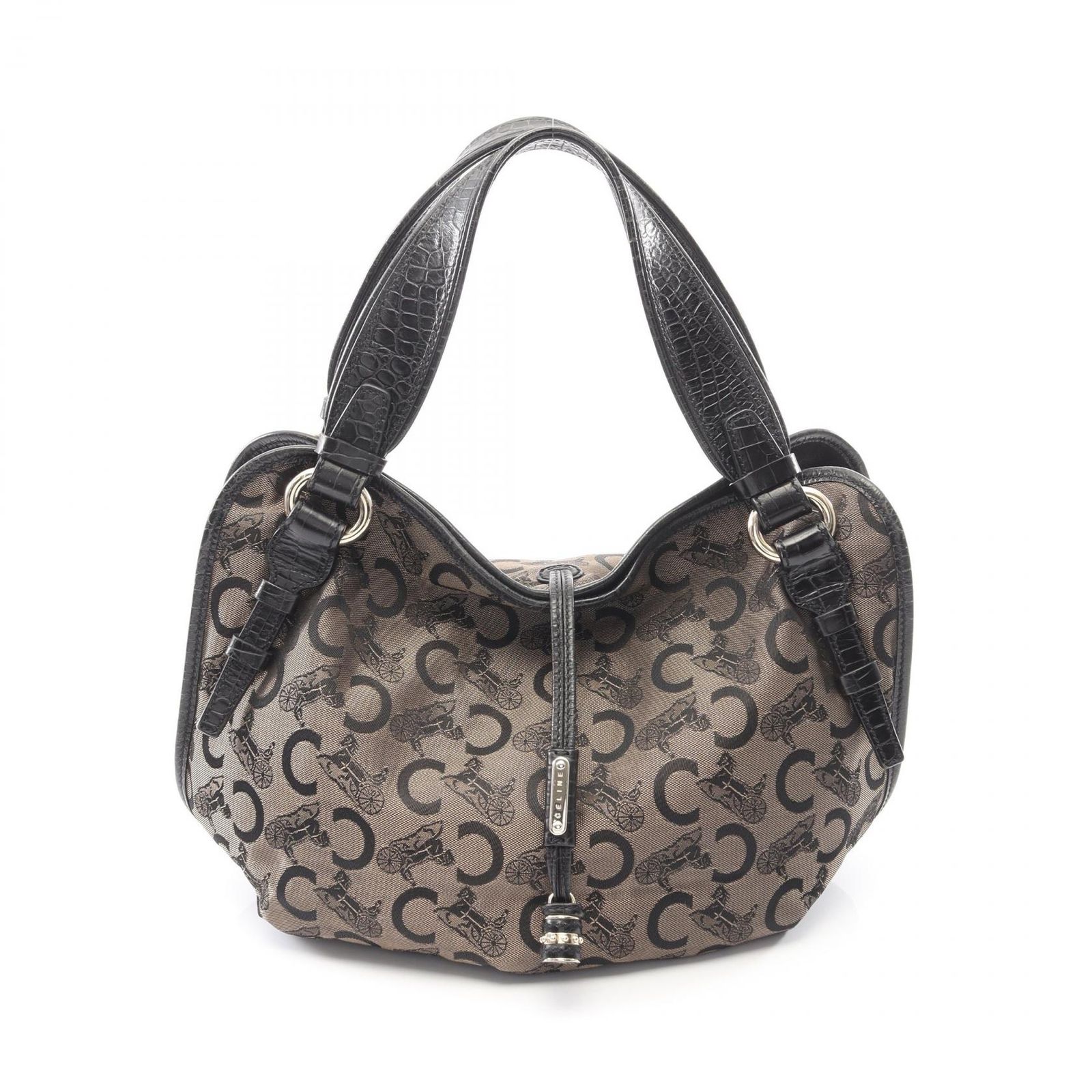 セリーヌ CELINE ハンドバッグ ビタースウィート Cサルキー ブラック/ブロンズ キャンバス レザー Cサルキー ハンドバッグ レディース Used B