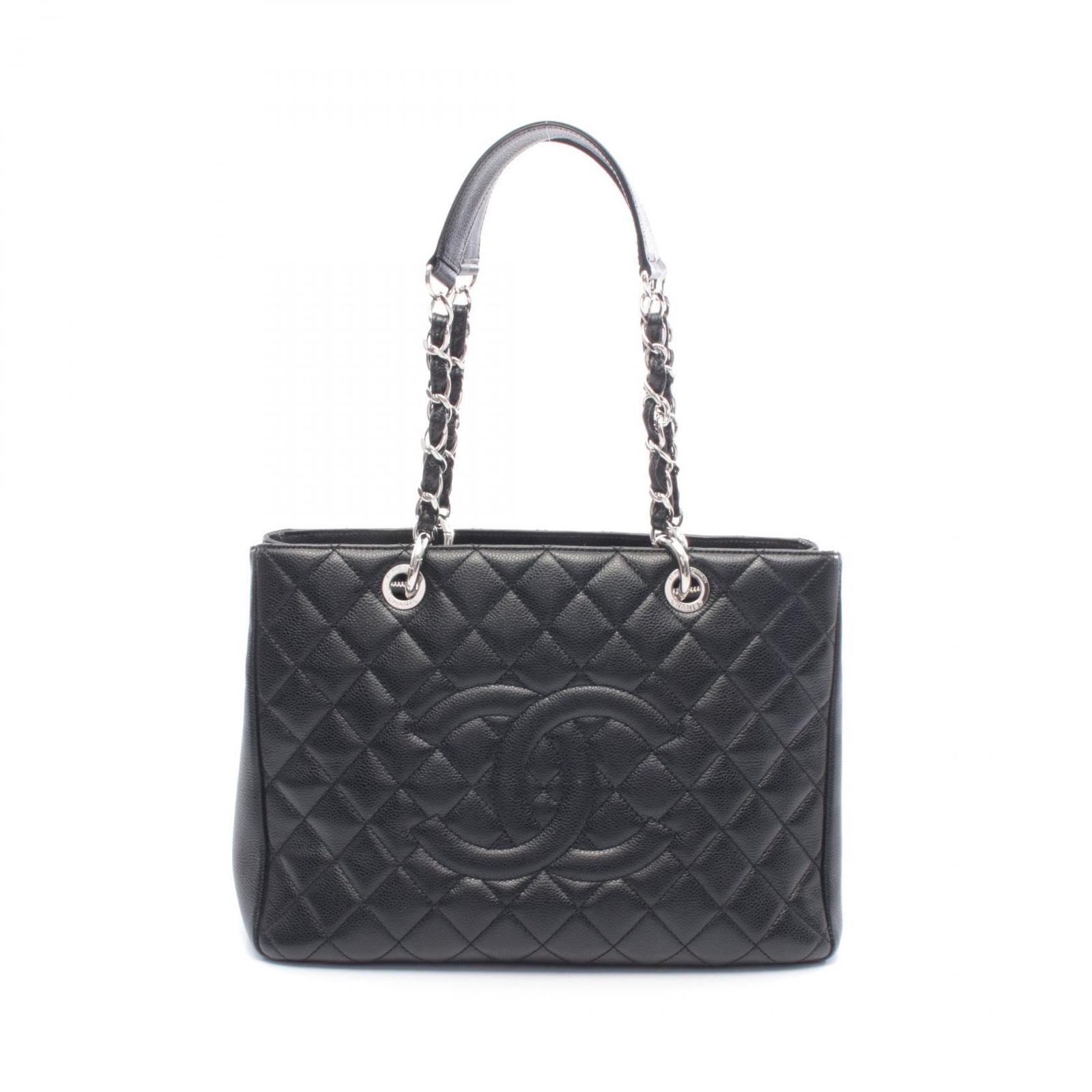 シャネル CHANEL トートバッグ マトラッセ グランドショッピング GST ブラック レザー カーフ（牛革） GST チェーントート レディース Used A