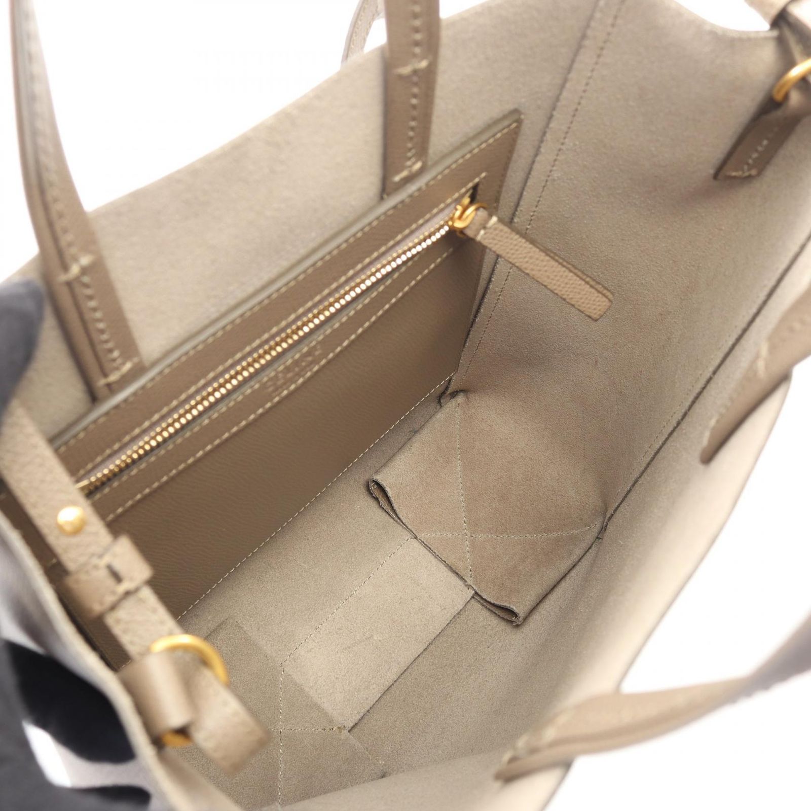 セリーヌ CELINE トートバッグ バーティカル スモール カバ 189813 グレージュ レザー カバ スモール レディース Used A